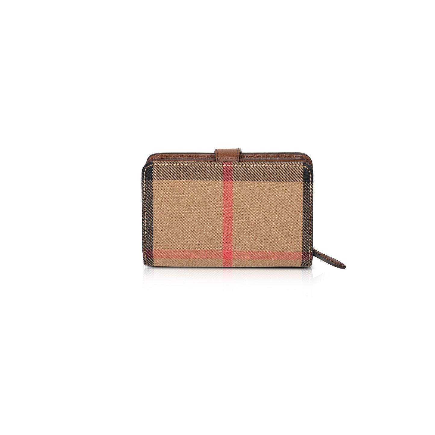 Burberry Leather Trim House Check Hampstead Tab Wallet
