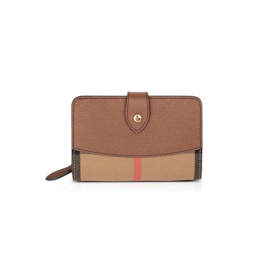 Burberry Leather Trim House Check Hampstead Tab Wallet