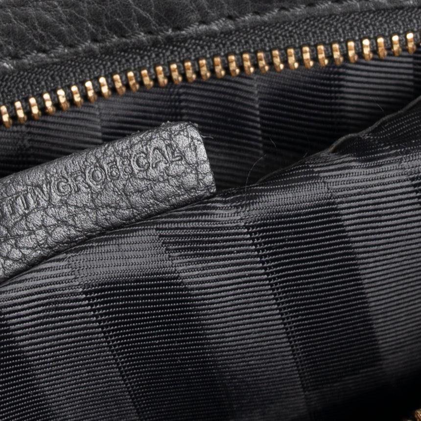 Burberry Leather-Trimmed House Check Shoulder Bag