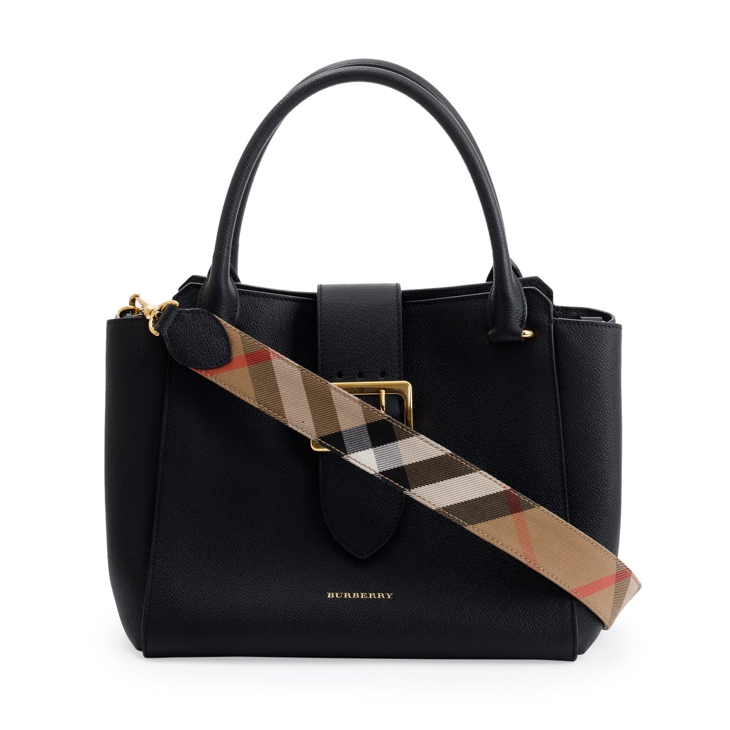 Burberry Medium Leather Buckle Tote