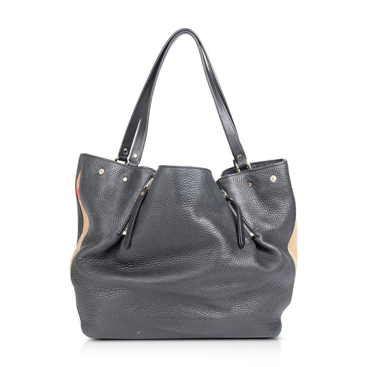 Burberry Medium Maidstone Leather & House Check Tote