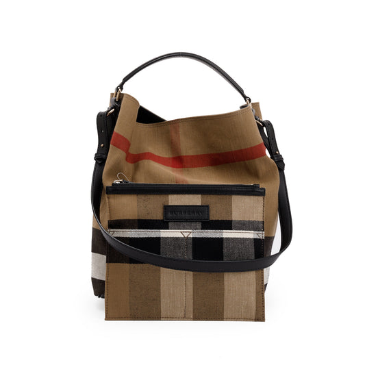 Burberry Mega Check Medium Ashby Hobo Bag