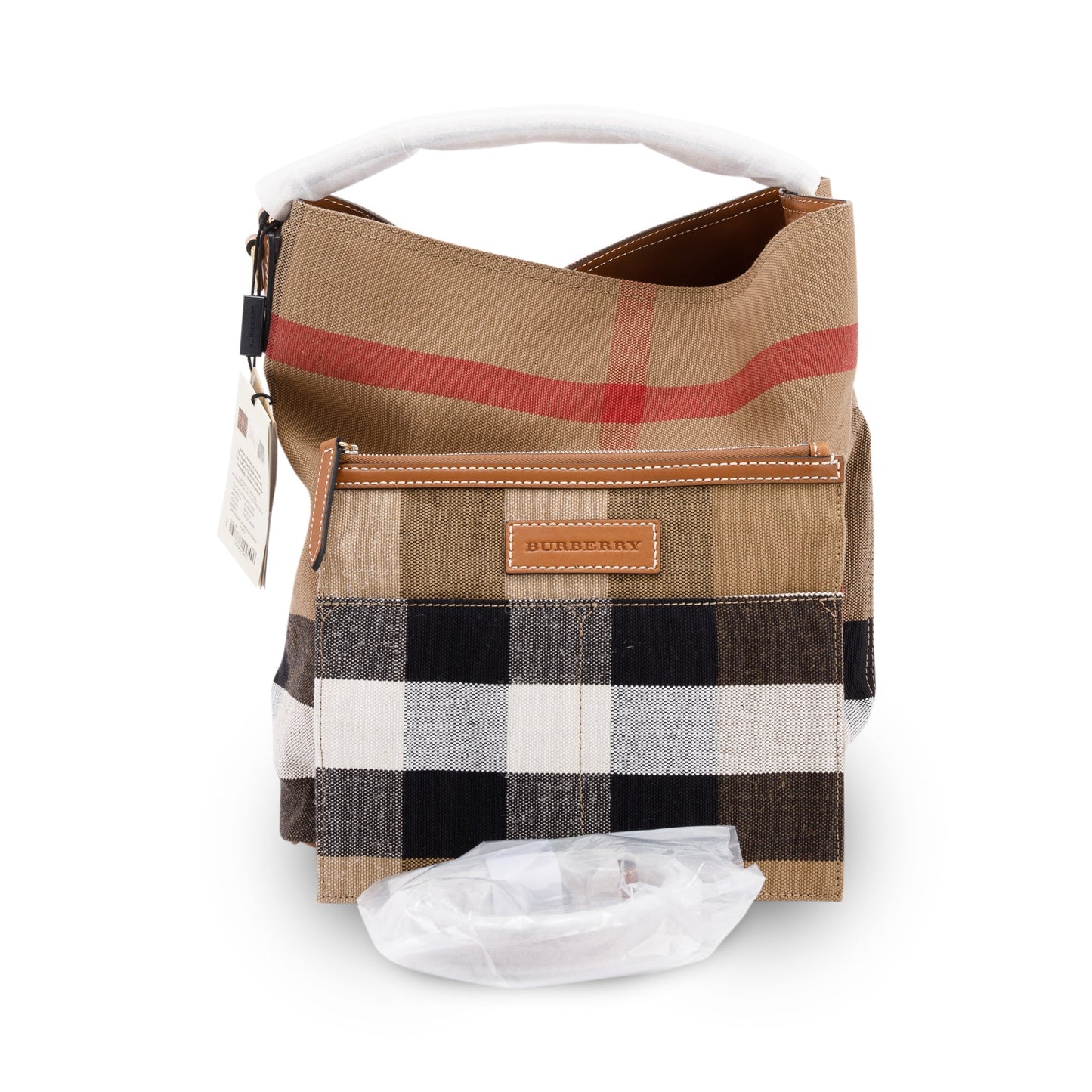 Burberry Mega Check Medium Ashby Hobo Bag
