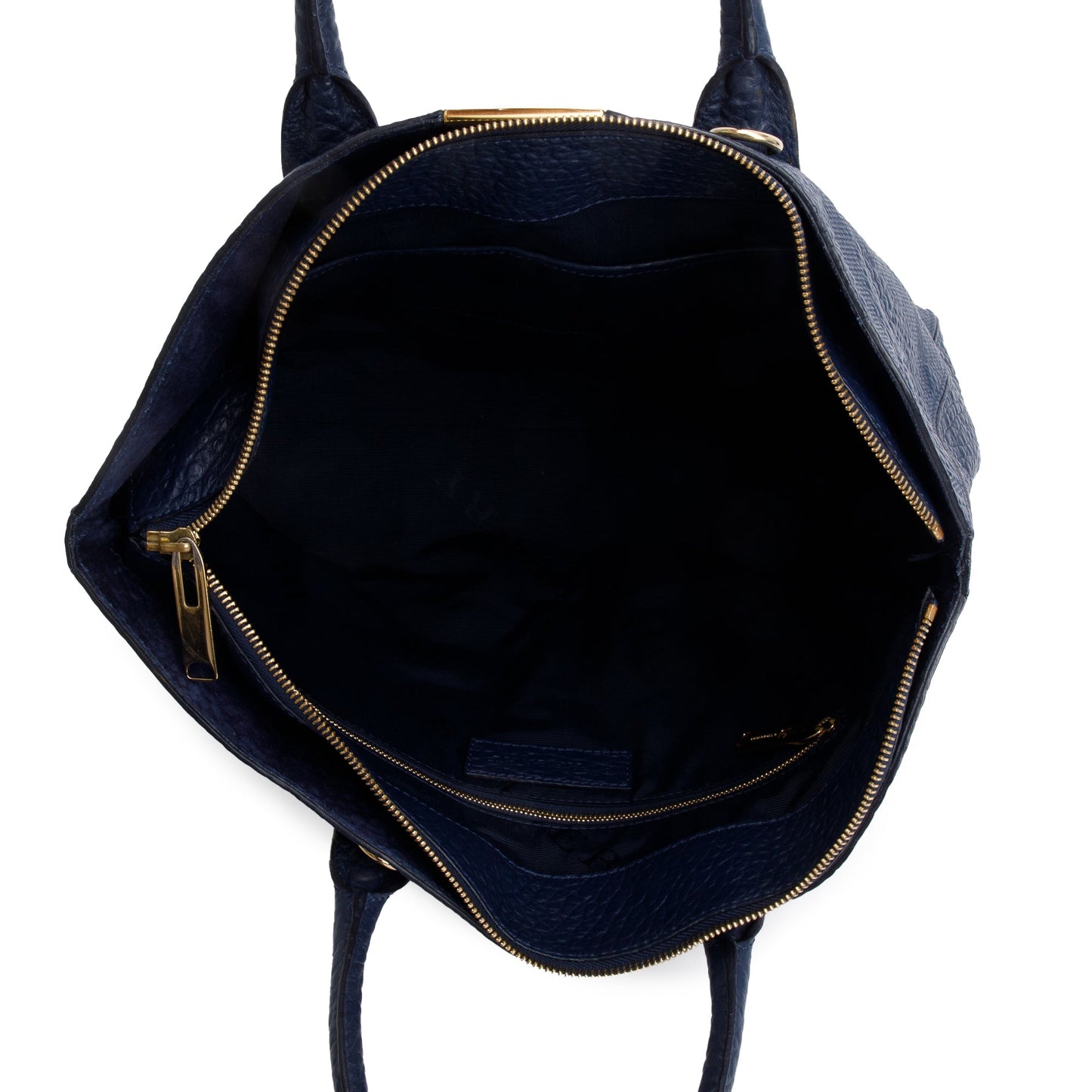 Burberry Navy Check Embossed Heritage Grain Leather Dewsbury Tote