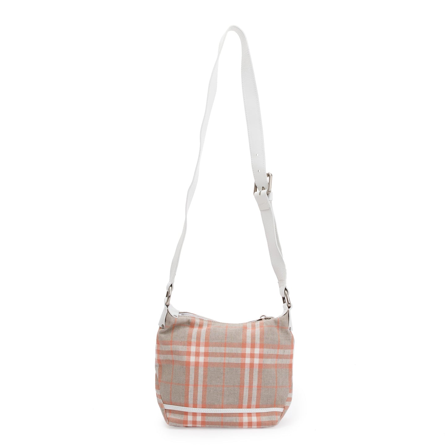 Burberry Neutral Check Canvas Small Crossbody Bag