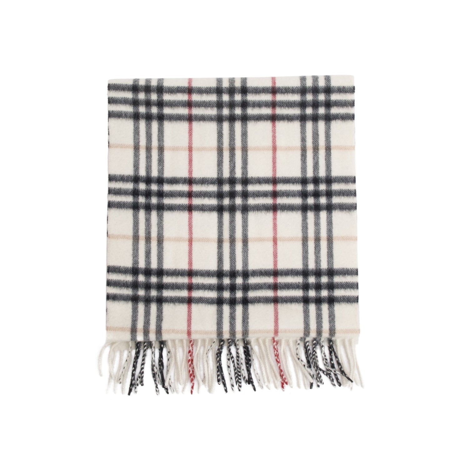 Burberry Neutral Multicolor House Check Cashmere Scarf