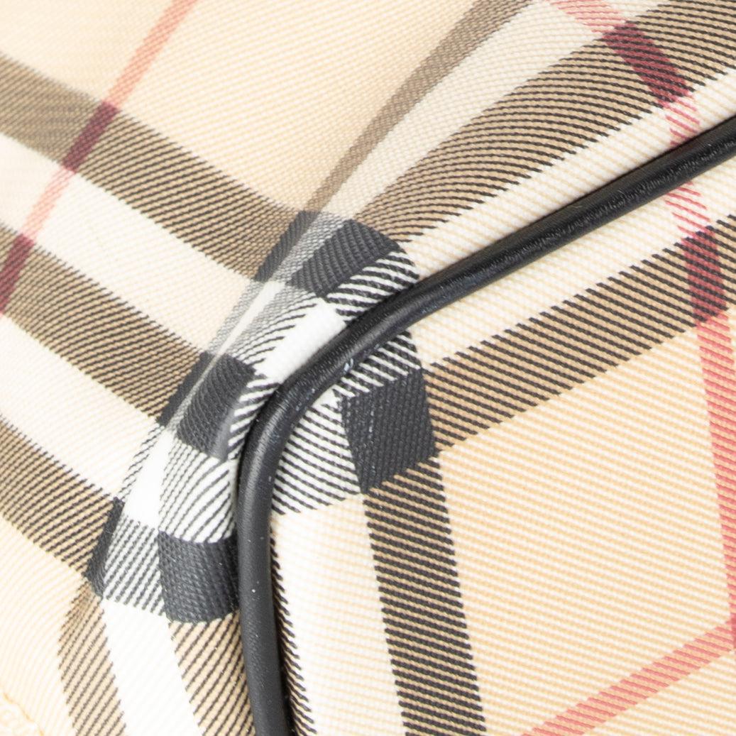 Burberry Nova Check Leather-Trimmed Tote
