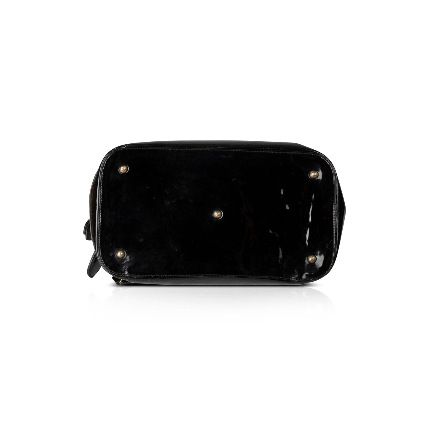Burberry Nova Check Patent Leather-Trimmed Handle Bag