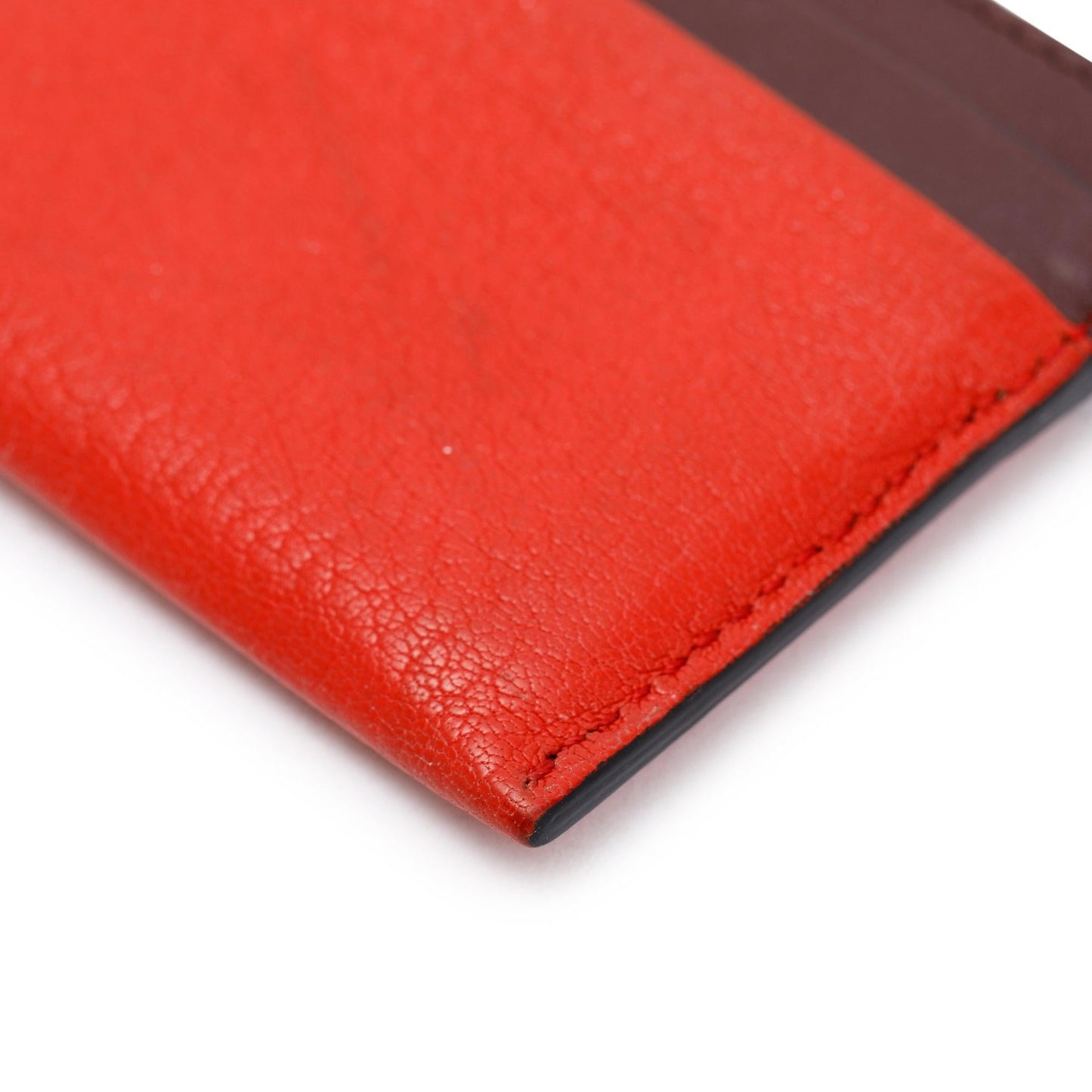 Burberry Orange/Burgundy Leather Card Holder