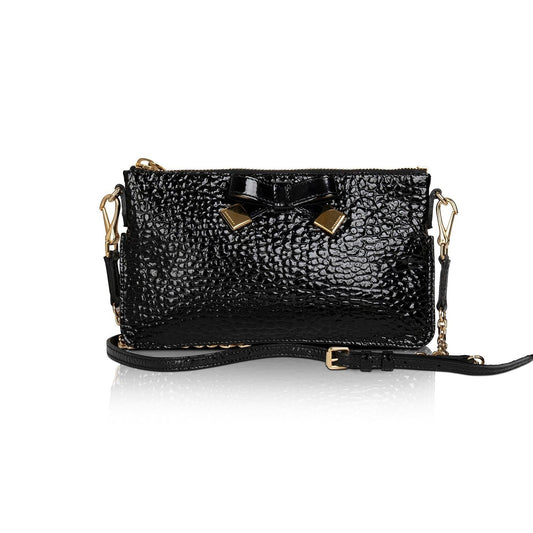 Burberry Patent Heritage Bow Peyton Crossbody Bag