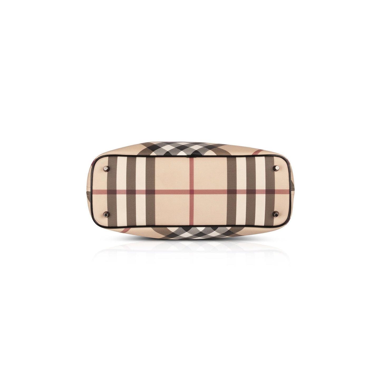 Burberry Patent Leather-Trimmed Nova Check Tote