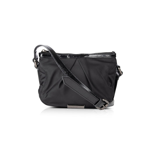 Burberry Patent Leather Trimmed Nylon Crossbody Bag