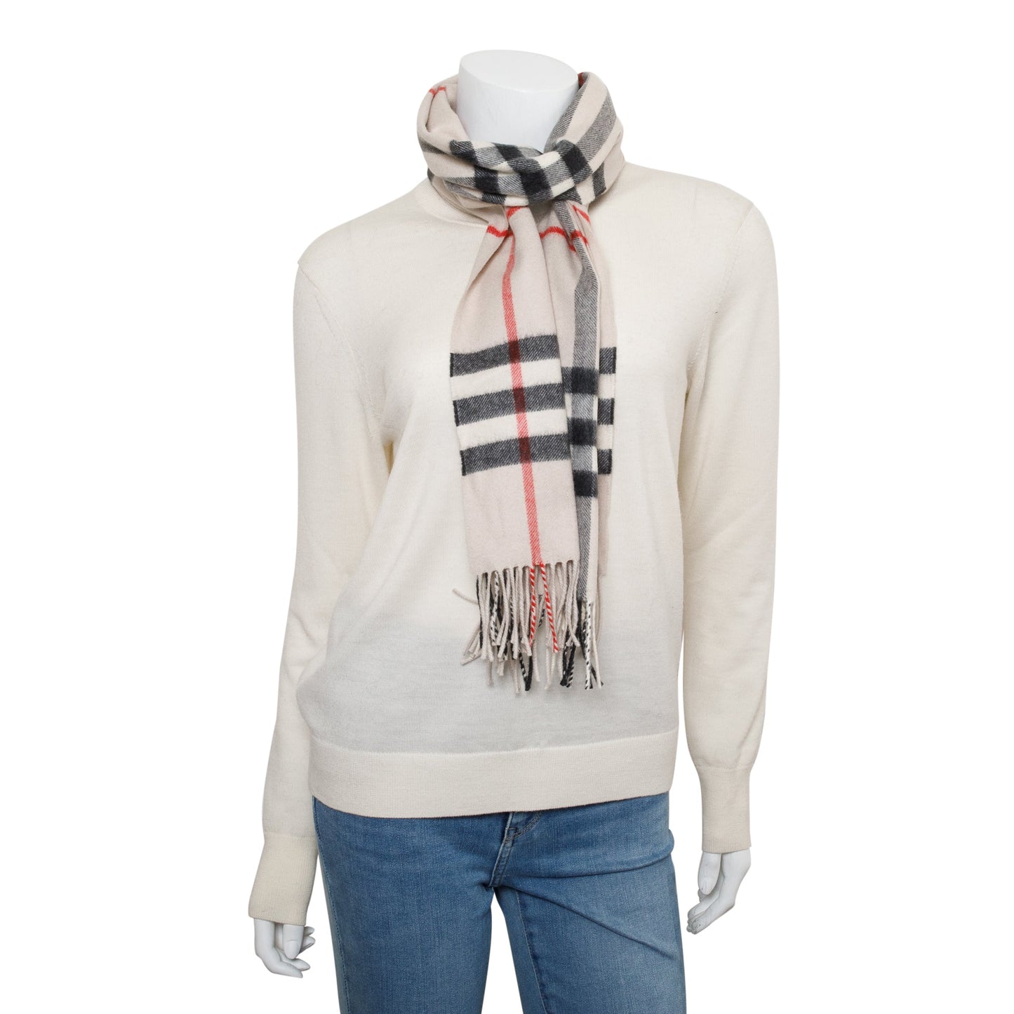 Burberry Pink Multicolor Horseferry House Check Cashmere Scarf