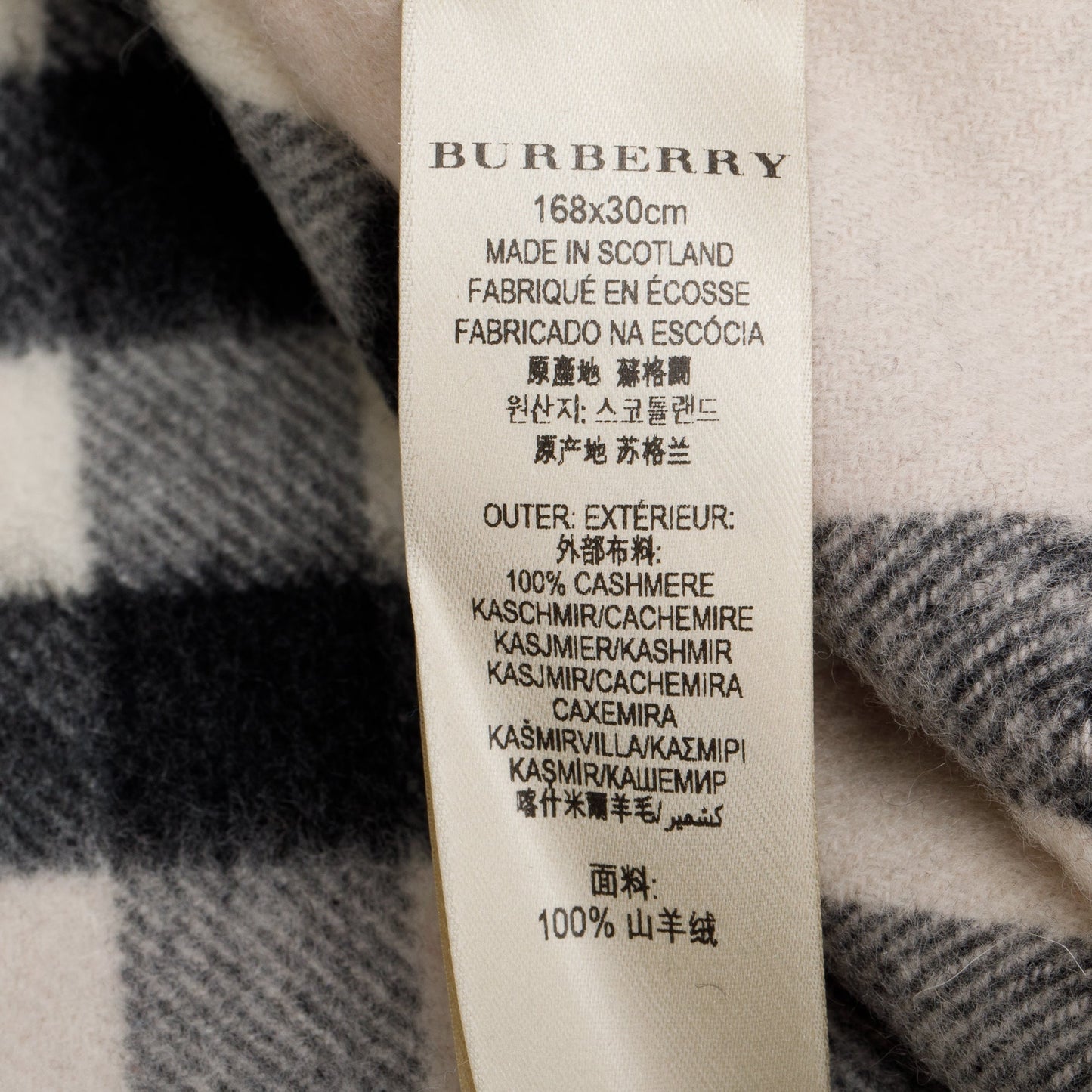 Burberry Pink Multicolor Horseferry House Check Cashmere Scarf