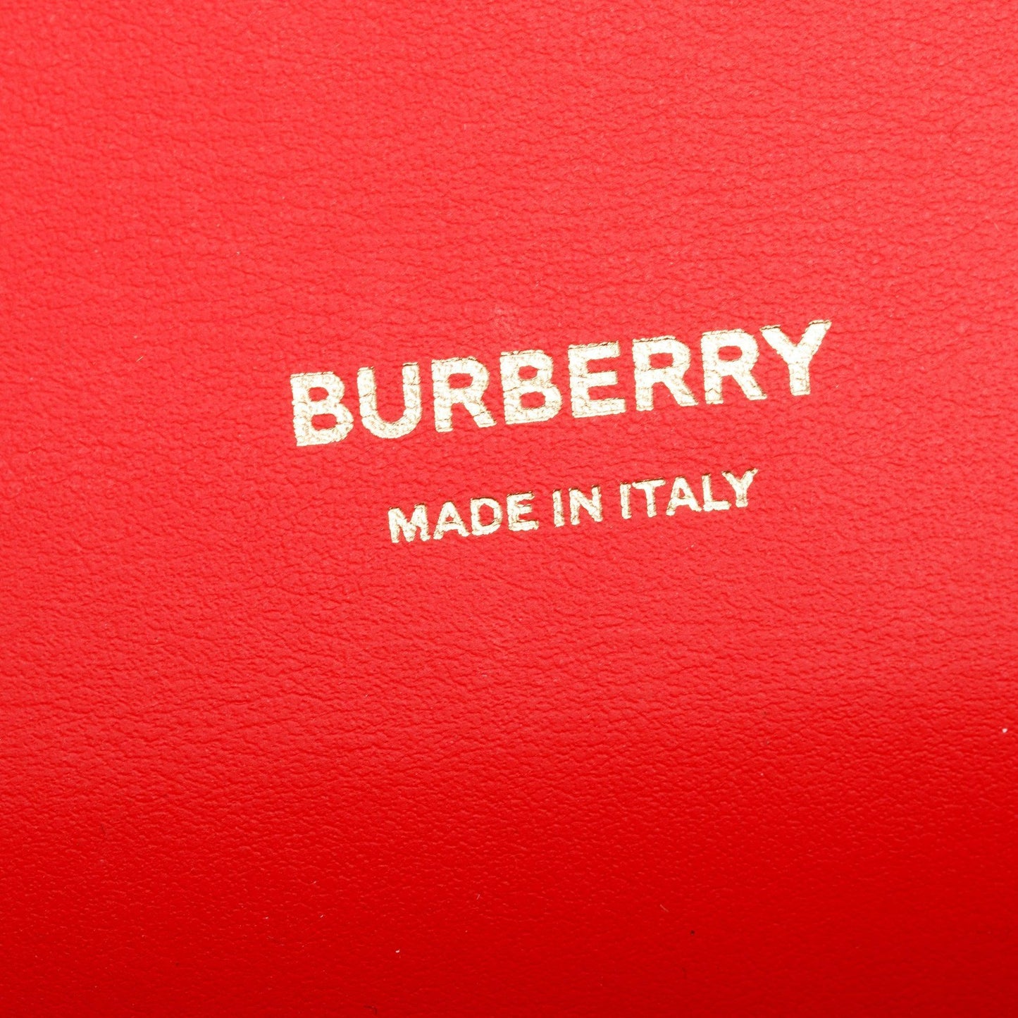 Burberry Red Smooth Calfskin Leather Mini TB Chain Crossbody Bag