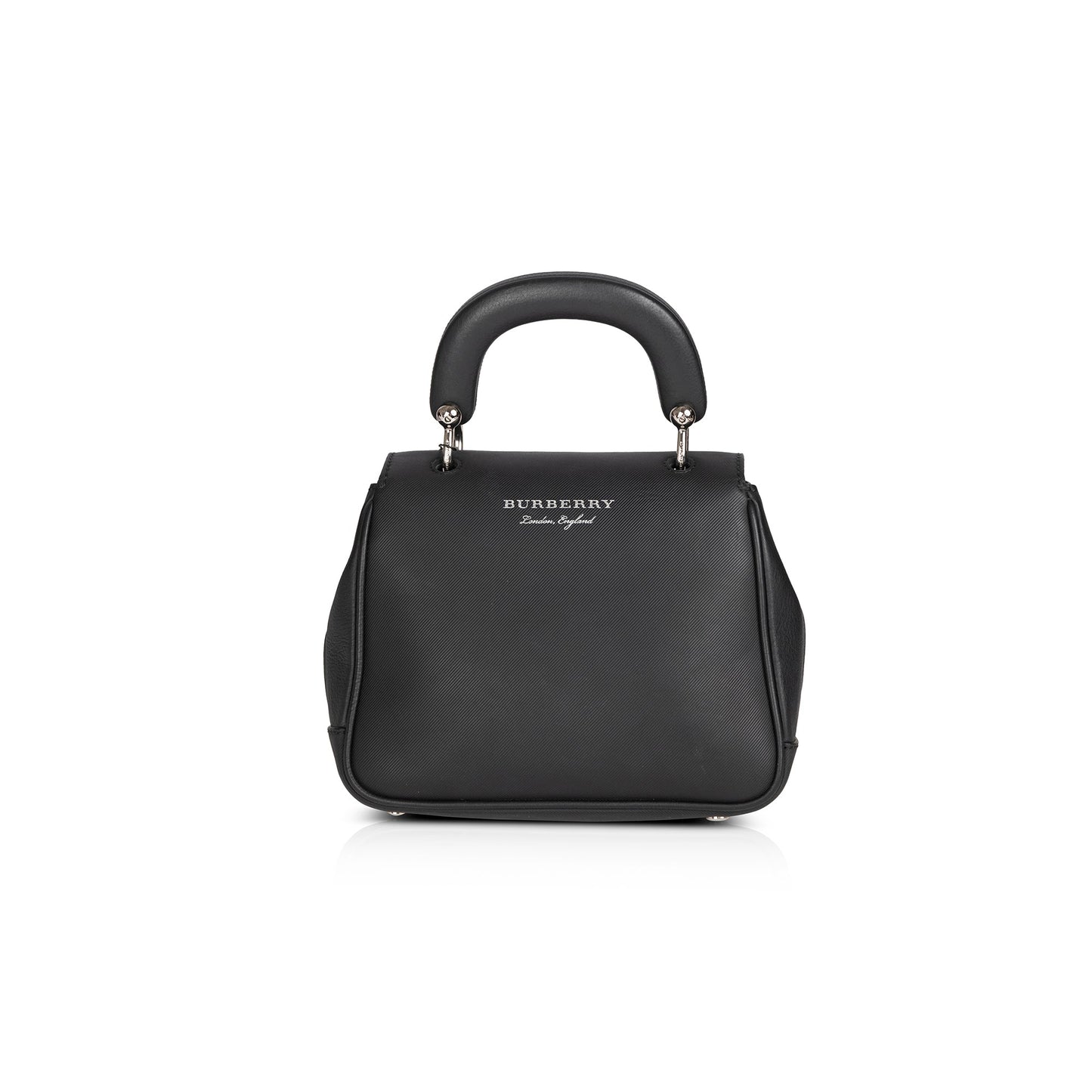 Burberry Small Black Trench Calfskin DK88 Top Handle Bag