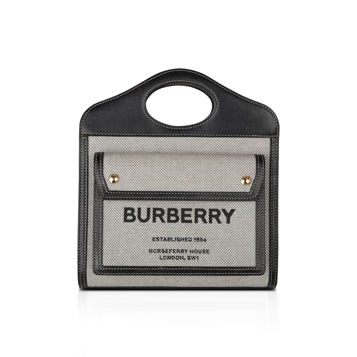 Burberry Two-Tone Canvas and Leather Mini Pocket Bag
