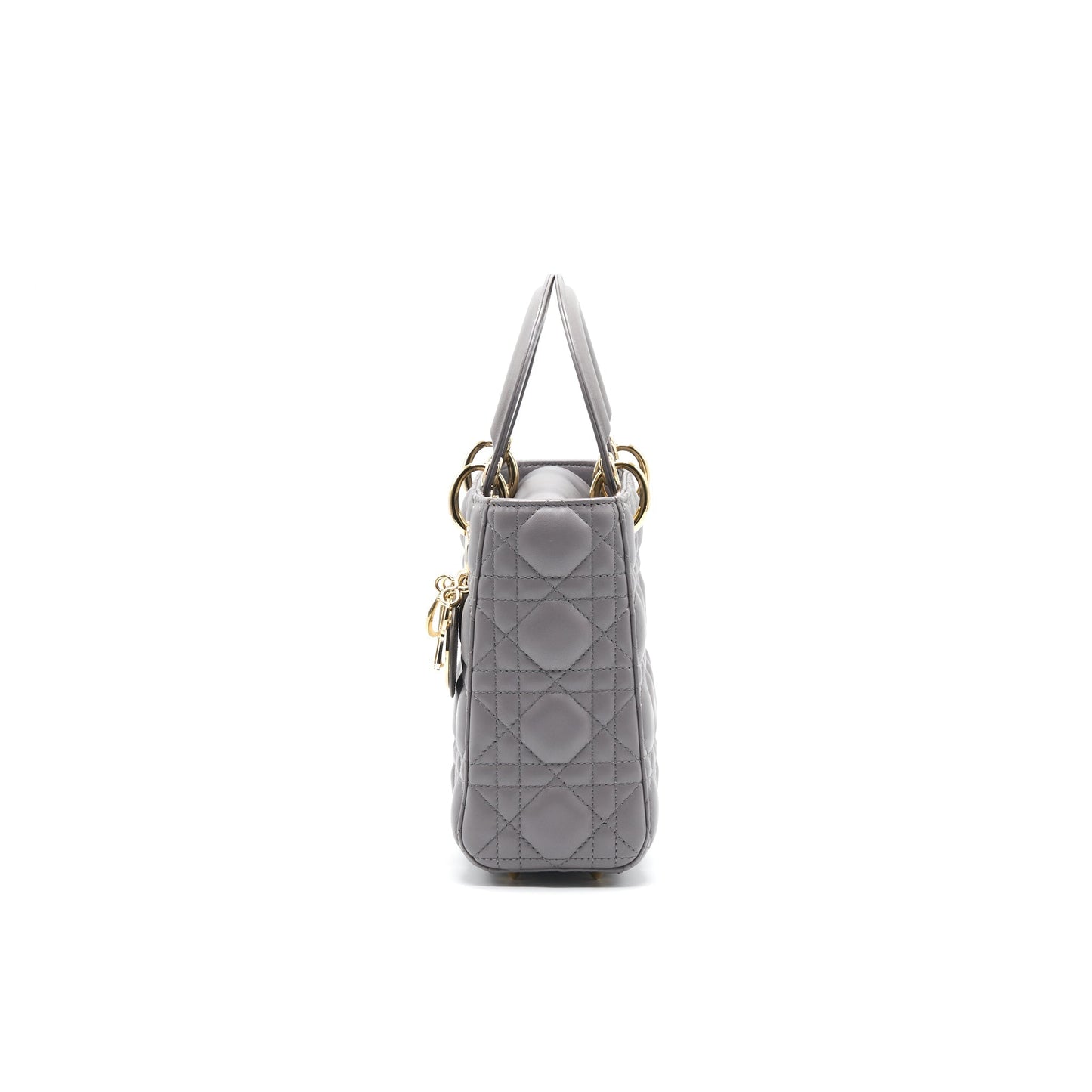 Luxury Dior Lady Luxury Dior Small Dark Grey LGHW with small scarf