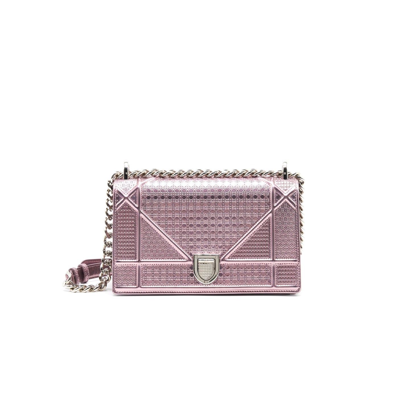 Luxury Dior Luxury Diorama Small Metallic Pink SHW