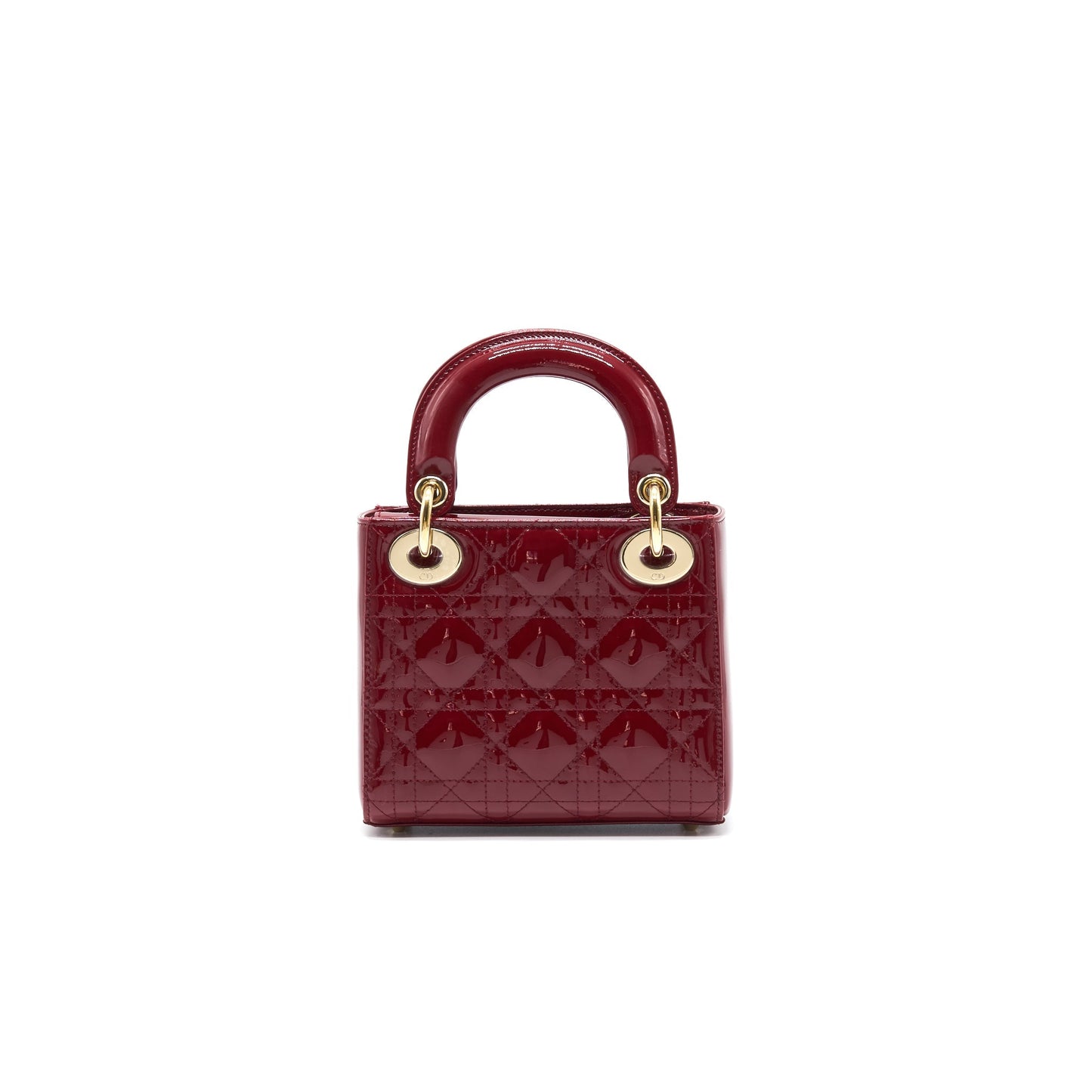 Luxury Dior Lady Luxury Dior Mini Patent Leather Red GHW