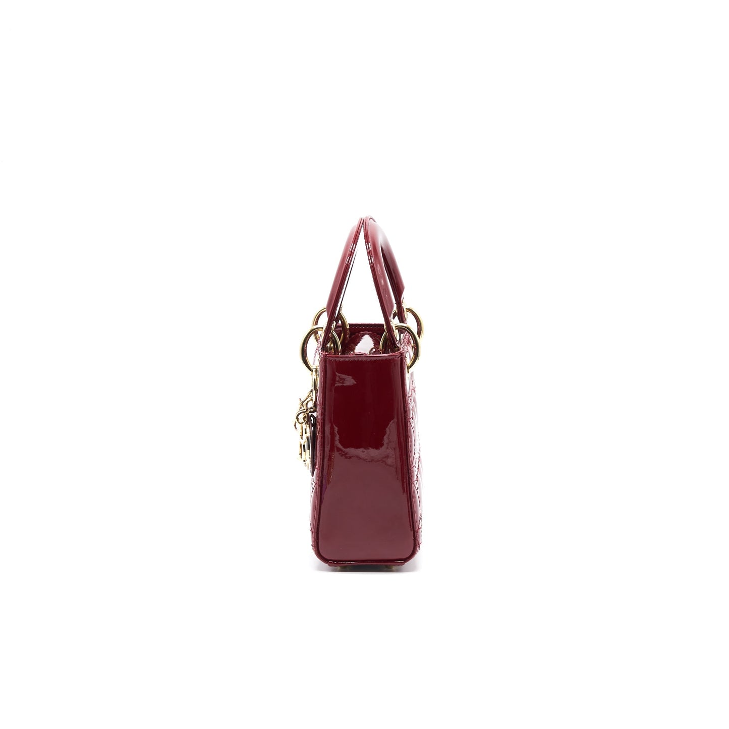 Luxury Dior Lady Luxury Dior Mini Patent Leather Red GHW