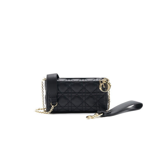 Luxury Dior Leather Mini crossbody Chain Bag Black GHW