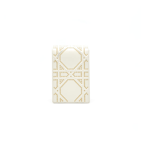 Luxury Dior Luxury Diorama Vertical Clutch Bag White GHW