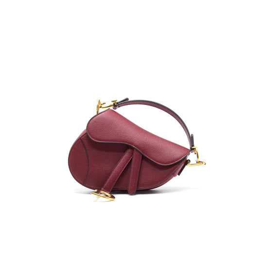 Luxury Dior Mini Saddle Red GHW