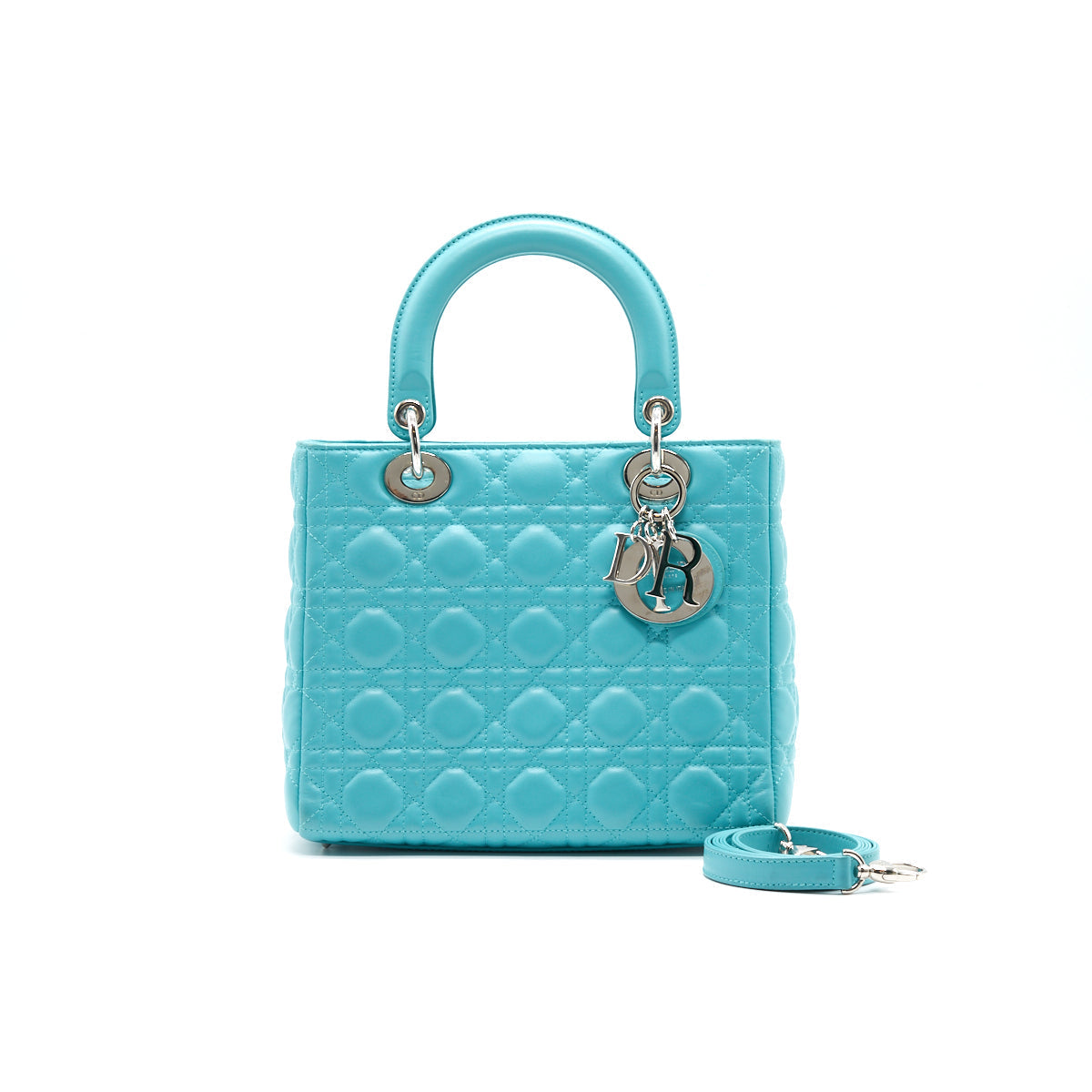 Luxury Dior Lady Luxury Dior Medium Lambskin Blue SHW
