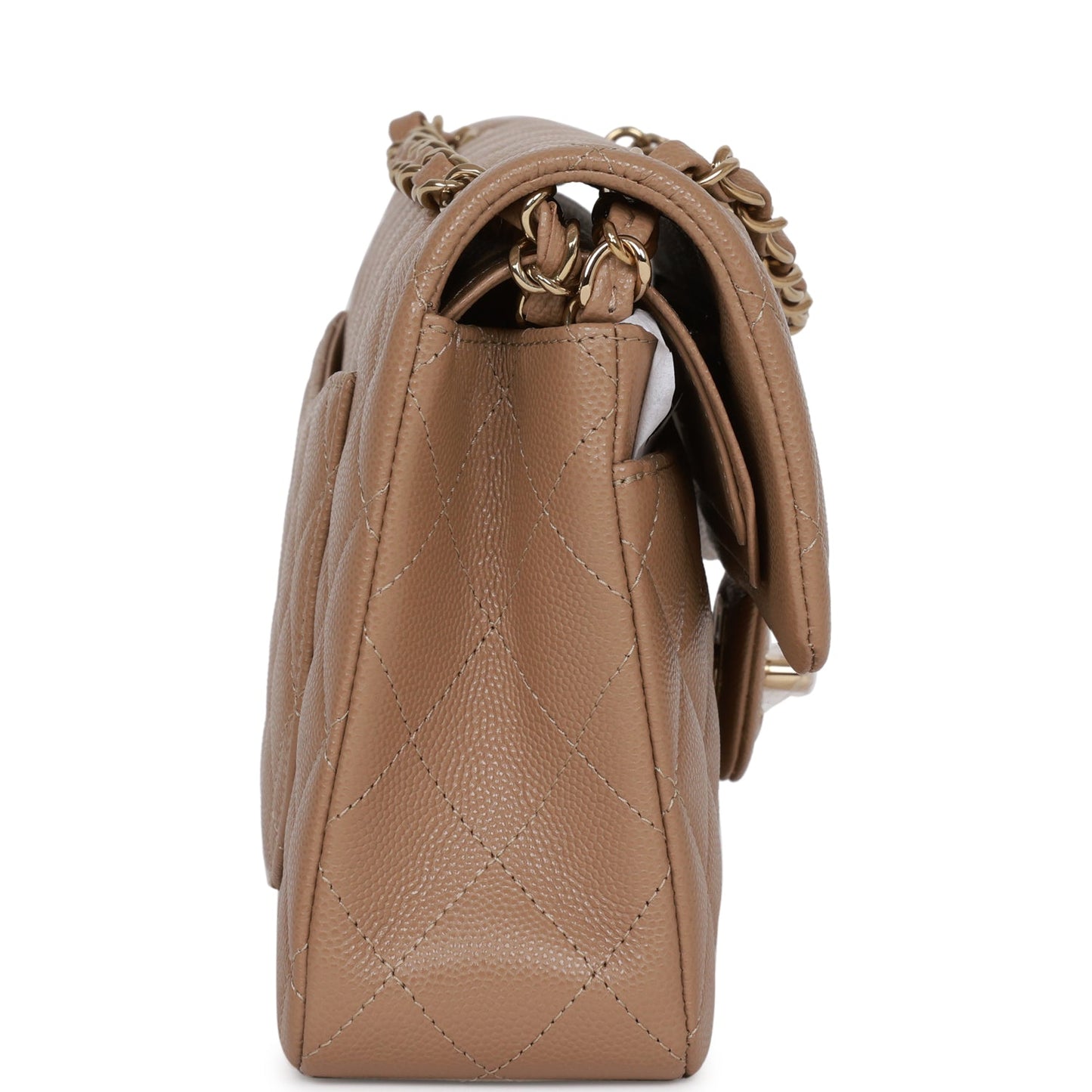 Luxury Chanel Small Classic Double Flap Dark Beige Caviar Light Gold Hardware