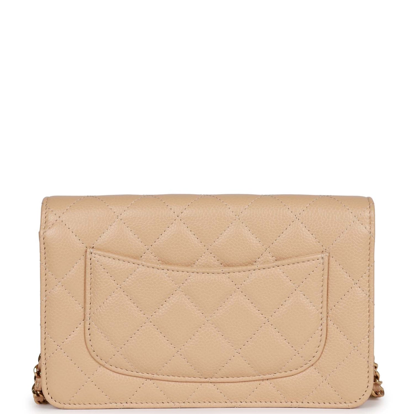 Luxury Chanel Wallet on Chain WOC Beige Caviar Gold Hardware