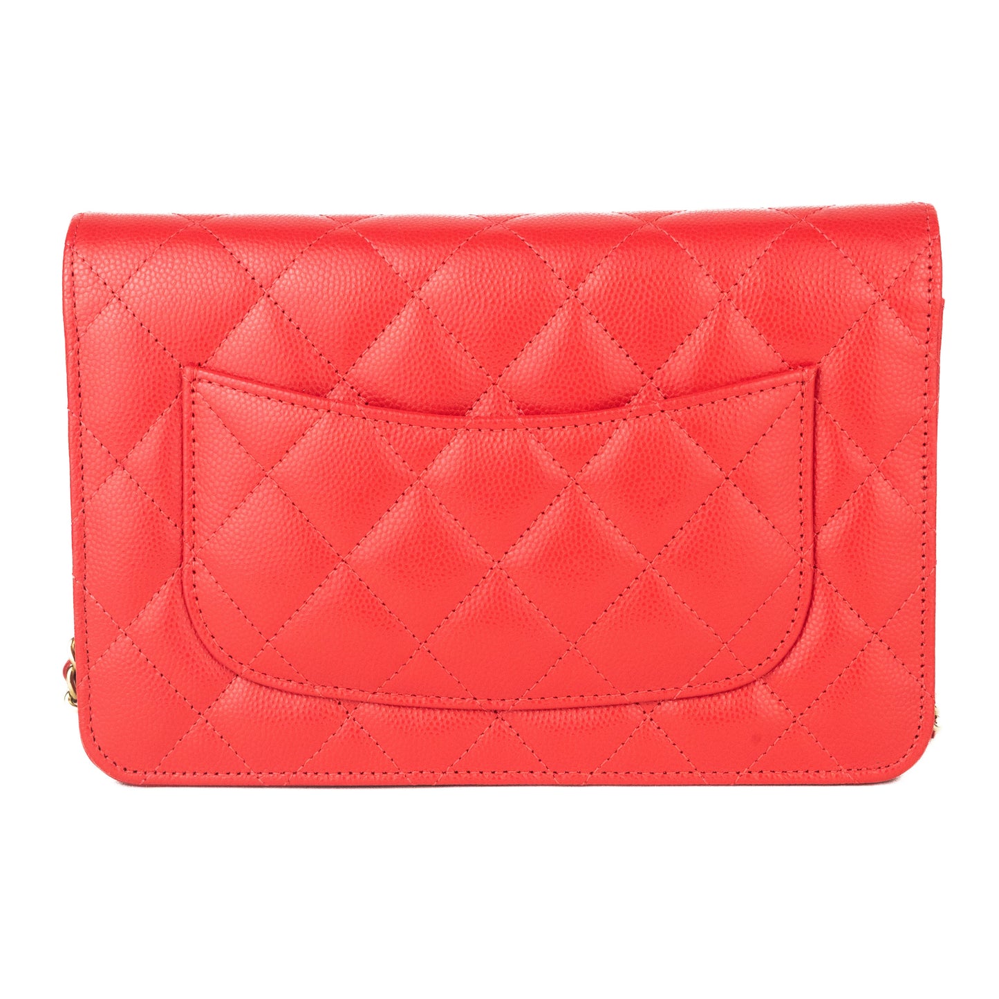 Chanel Classic Caviar on Chain red