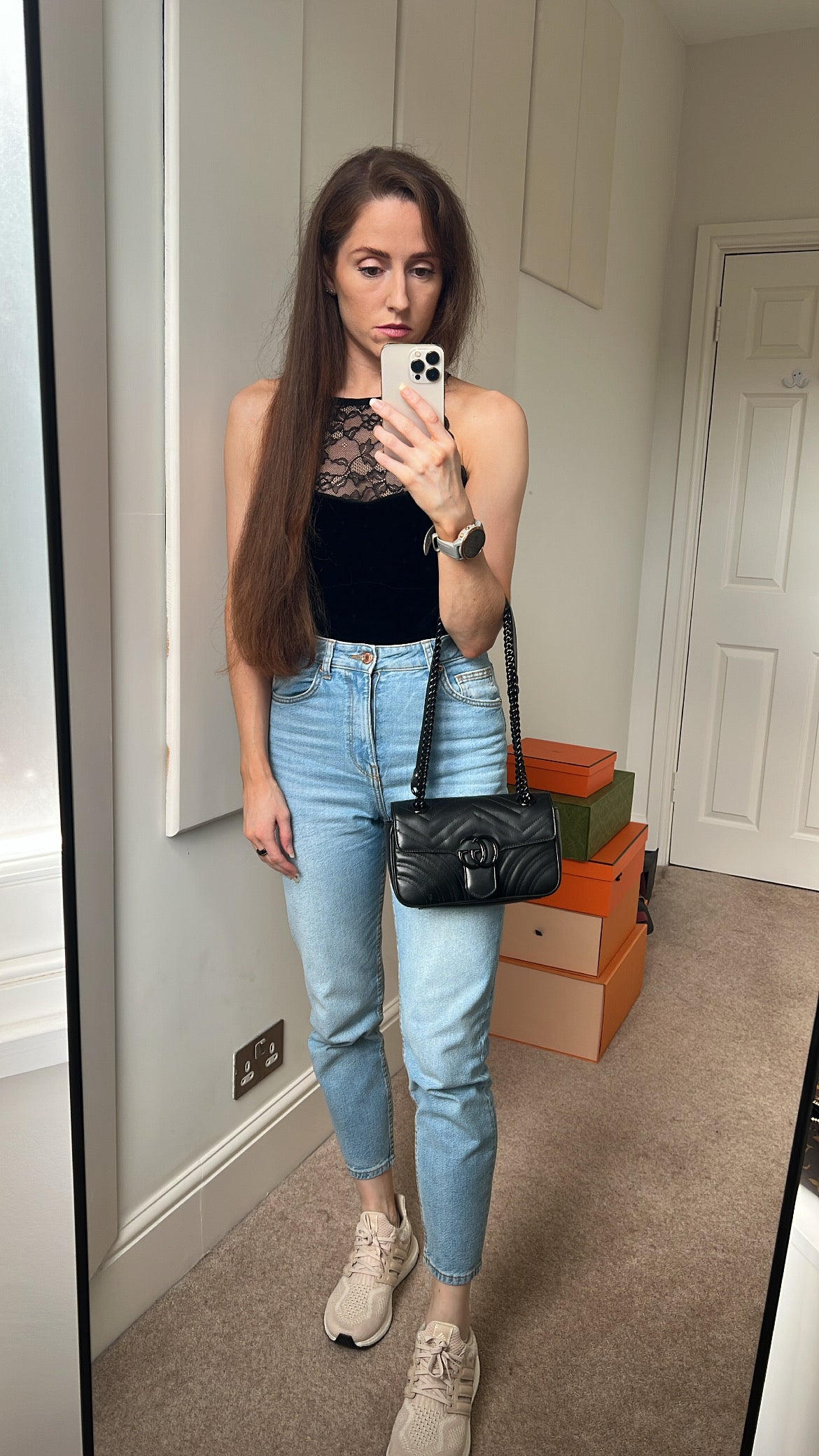 Luxury Gucci GG Black Marmont Mini Shoulder Bag