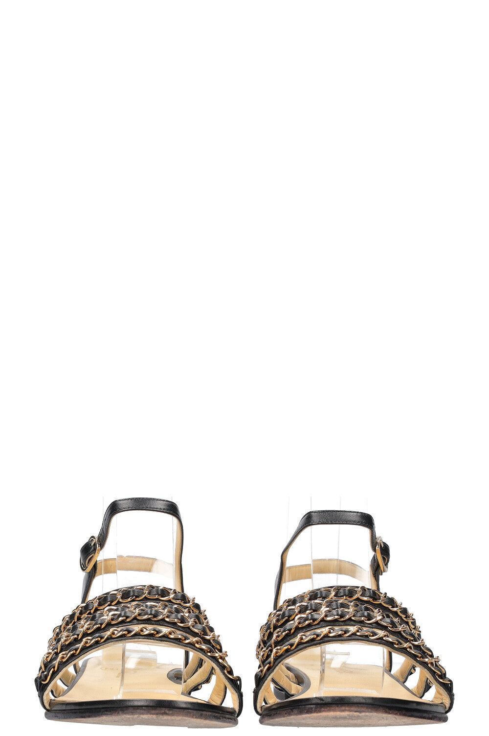 CHANEL Chain Flats Black