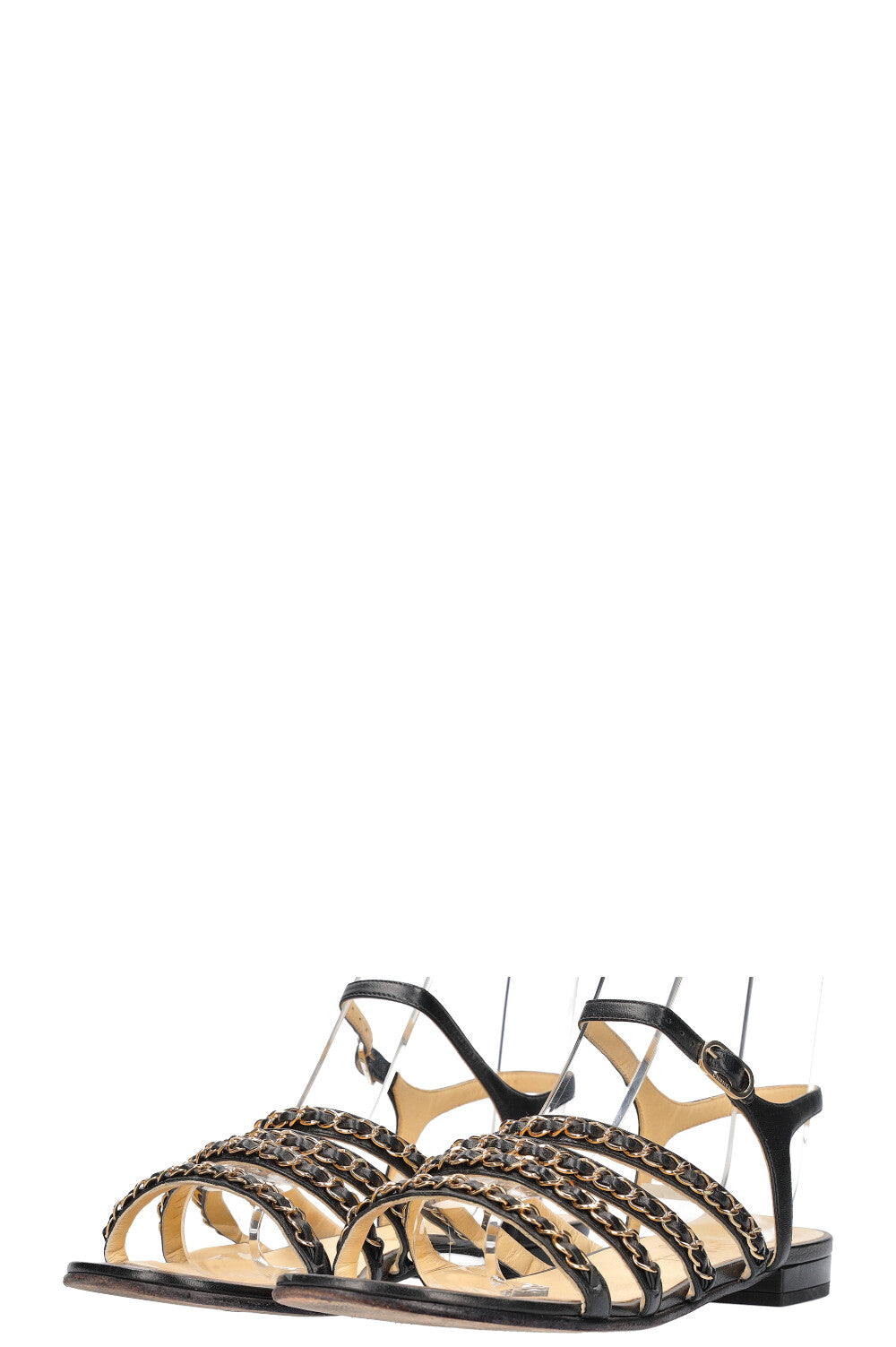 CHANEL Chain Flats Black
