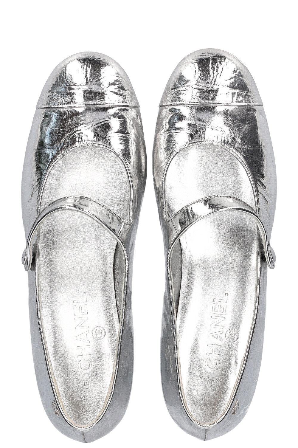 CHANEL Mary Jane Pumps Silver 2019