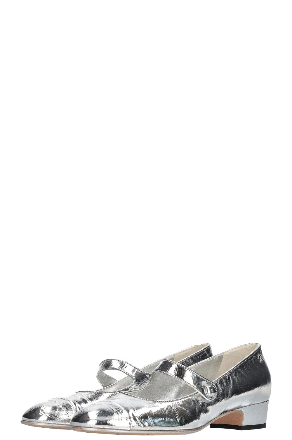 CHANEL Mary Jane Pumps Silver 2019