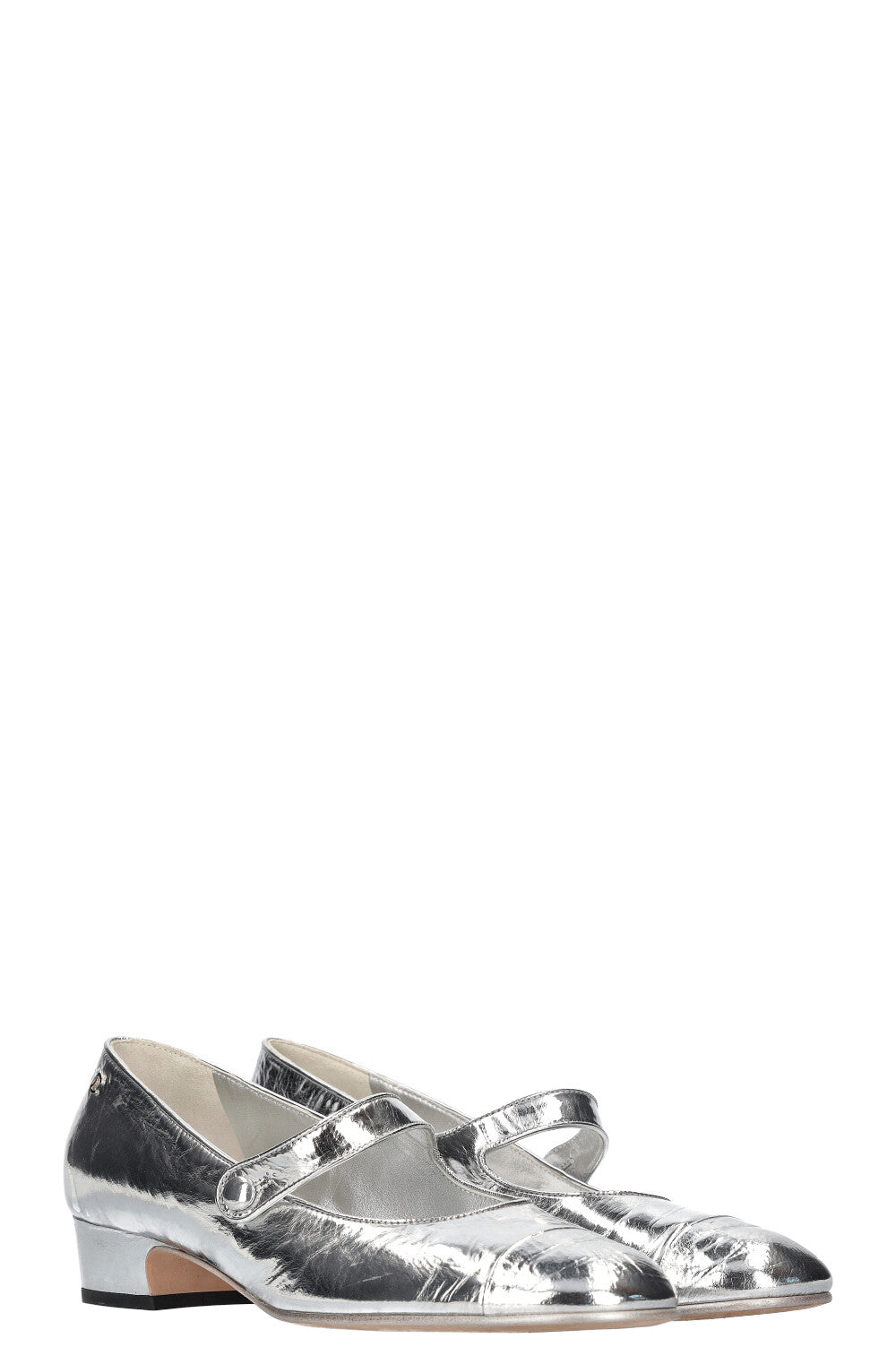 CHANEL Mary Jane Pumps Silver 2019