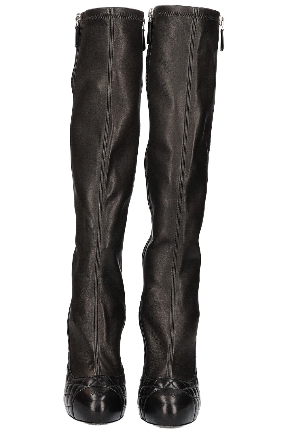 CHANEL Boots Quilted Black