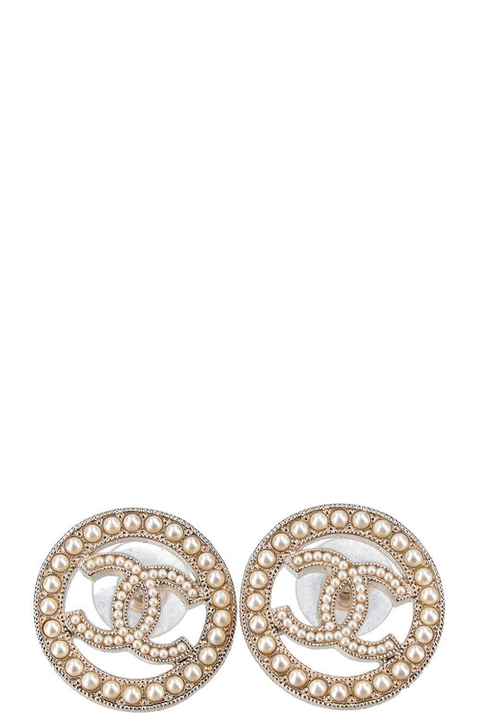 CHANEL CC Earrings Pearls C20