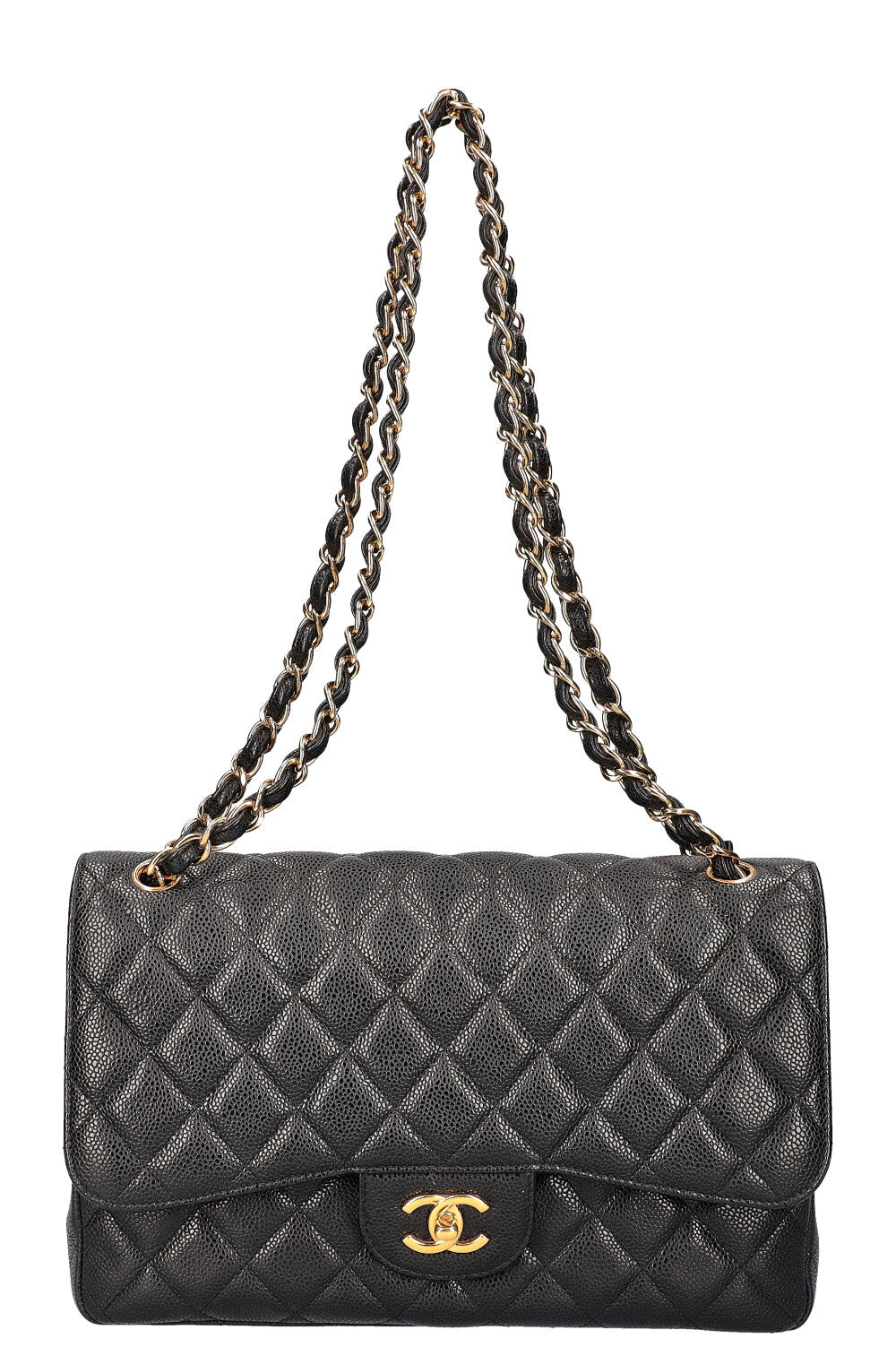 CHANEL Jumbo Double Flap Bag Caviar Black
