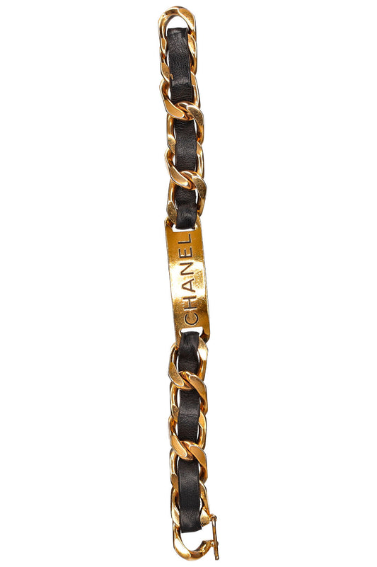 CHANEL Plaquette Bracelet Black