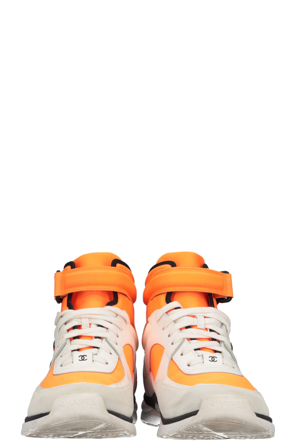 CHANEL High Top Sneakers Neon Orange