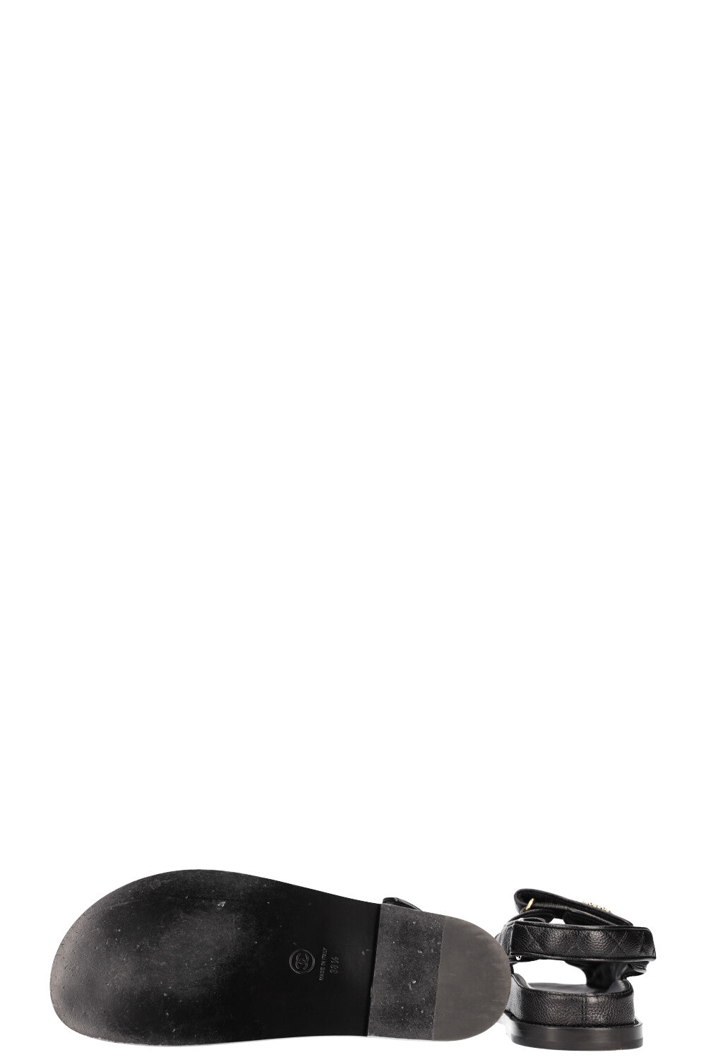 CHANEL Dad Sandals Caviar Black