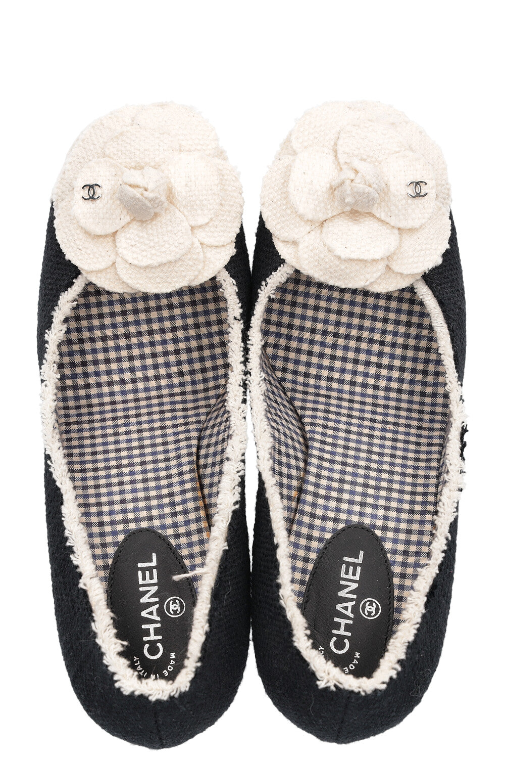 CHANEL Heels Camelia Tweed White
