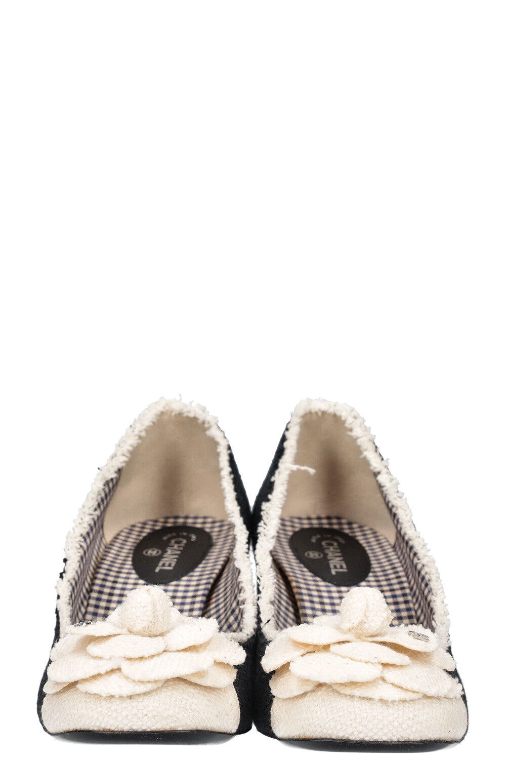 CHANEL Heels Camelia Tweed White
