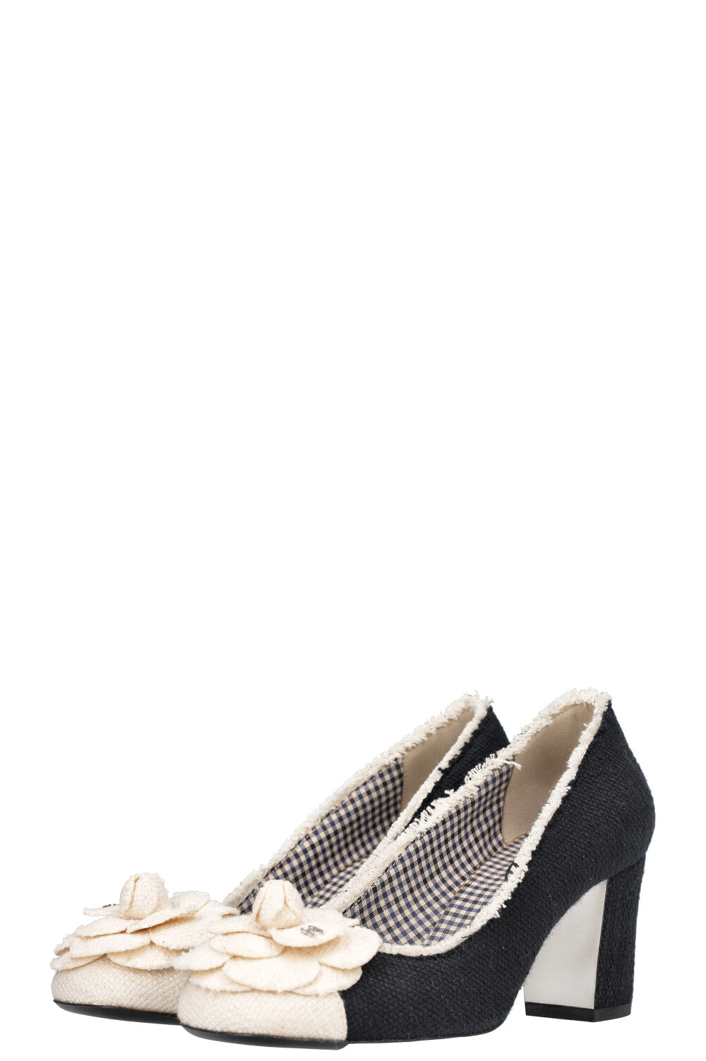 CHANEL Heels Camelia Tweed White