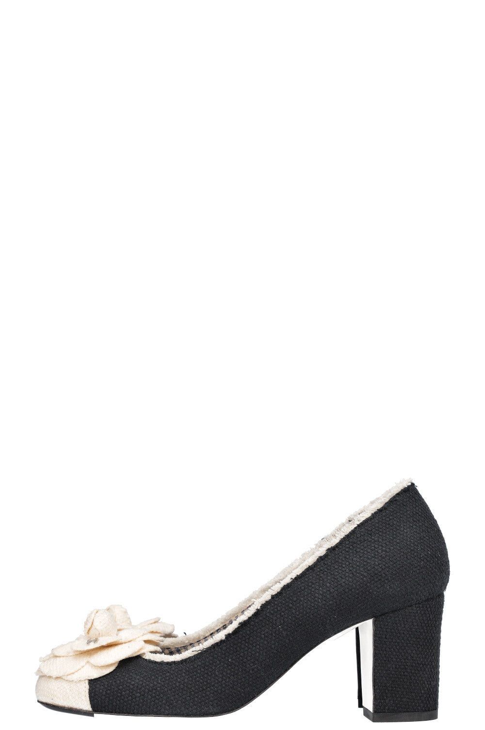 CHANEL Heels Camelia Tweed White