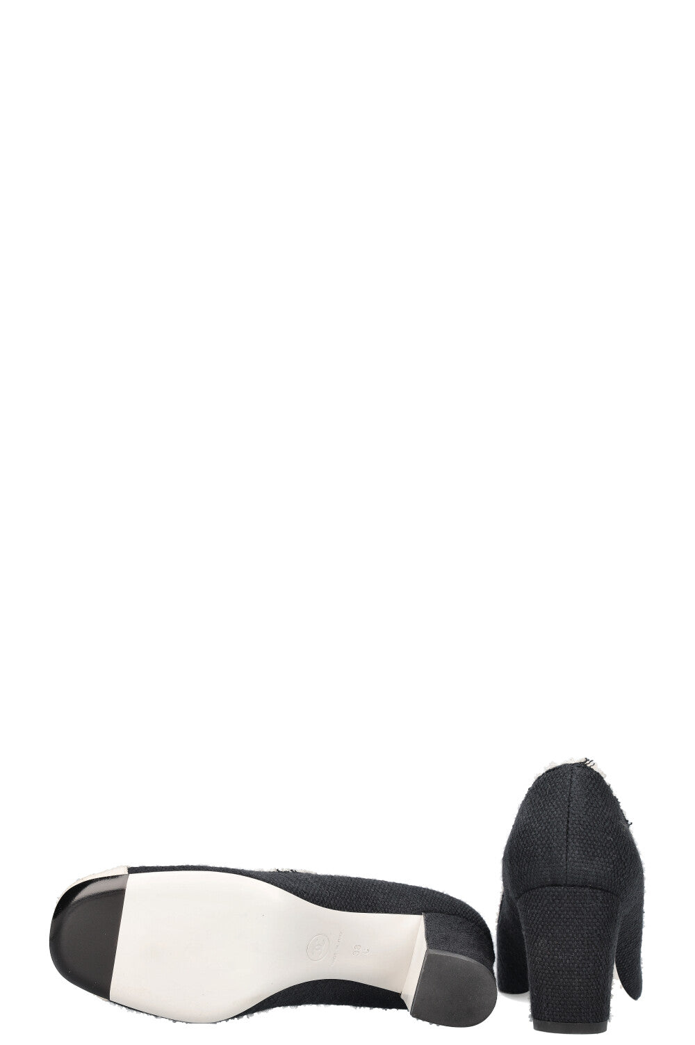 CHANEL Heels Camelia Tweed White