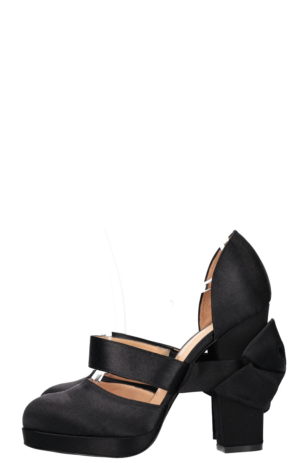 CHANEL Bowe Heels Satin Black